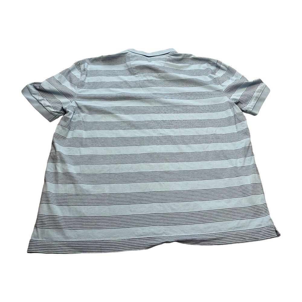 Nautica Polo Shirt Mens XL Blue Black Striped 100% Cotton Golf Collared Pullover - Picture 3 of 9